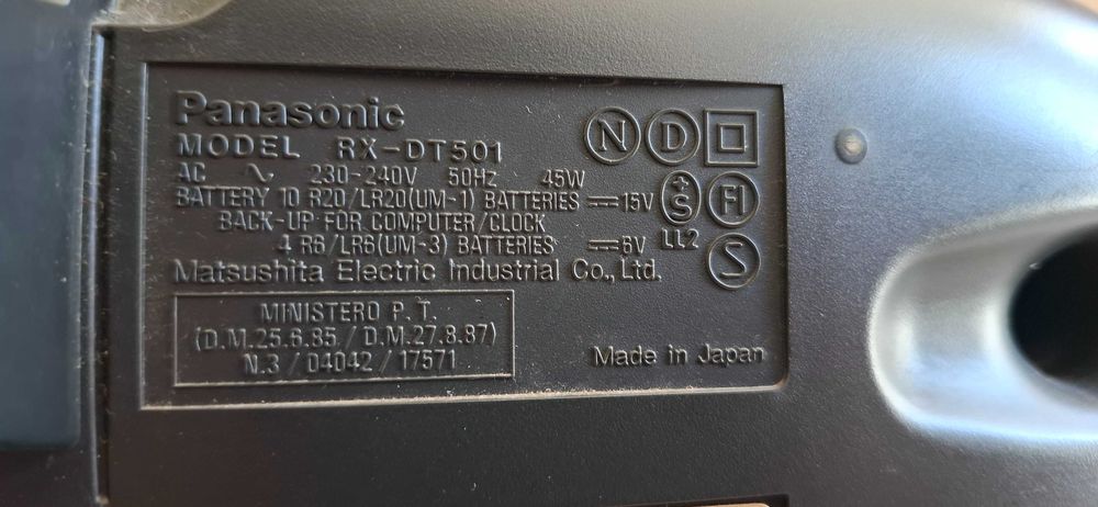 Panasonic RX-DT501 CD player, casetofon, radio.