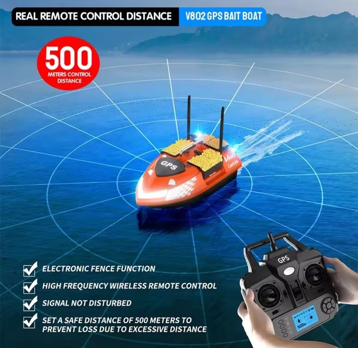 Лодка за захранка Flytec V802 Pro 160 GPS точки-500 метра обхват