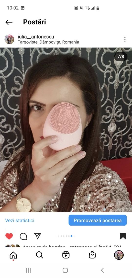 Perie curatare faciala Cleanzy roz