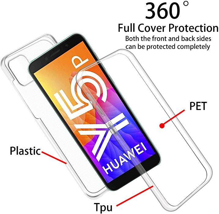 Husa CRYSTAL 360° fata + spate pt Huawei Y6 2019, Y7 2019, Y5p, Y6p