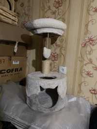 Пушистый кошачий дом для кота кошки с лежанкой