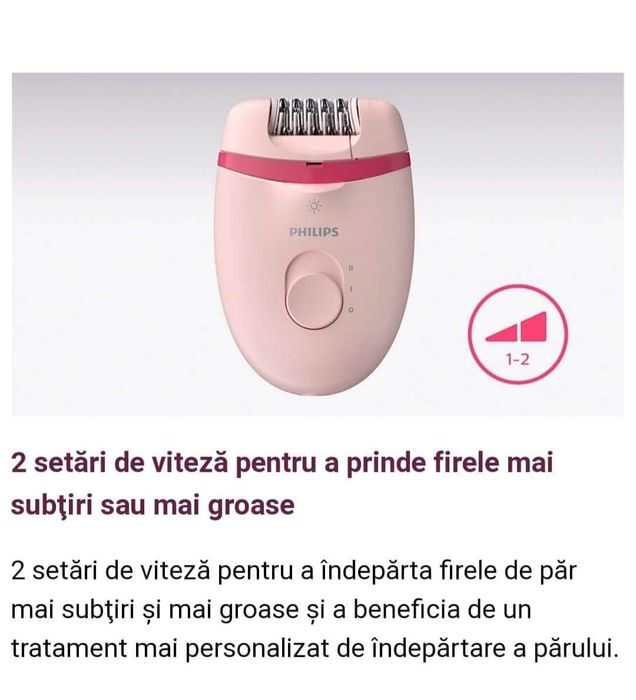 Epilator Philips Satinelle cu 7 accesorii.