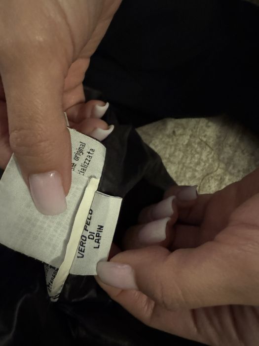 Geaca cu puf si blanita de iepure