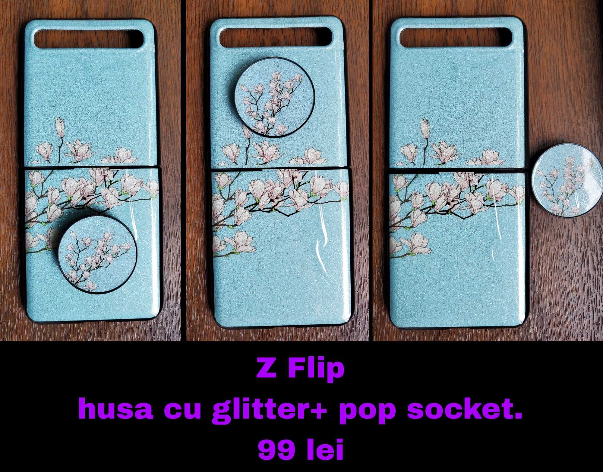 Husa Z FLIP Premium silicon si piele