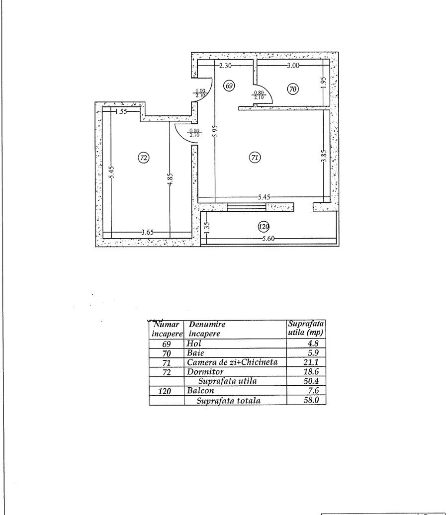 Inchiriez Apartament 2 Camere tip Studio in Bascov Residence