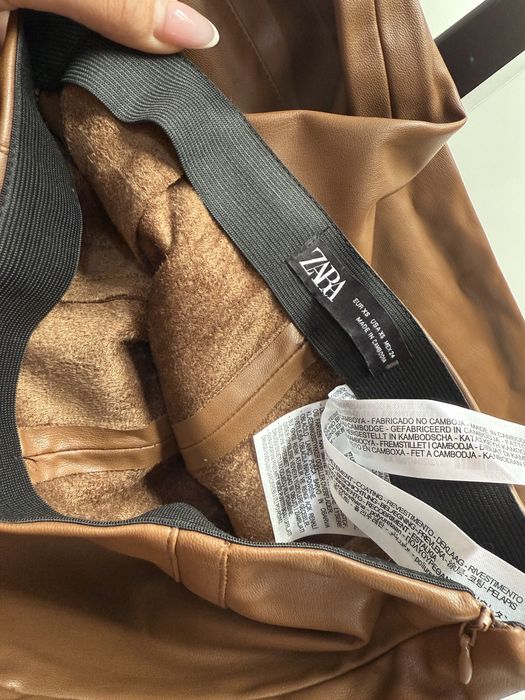 Кафяв кожен клин zara