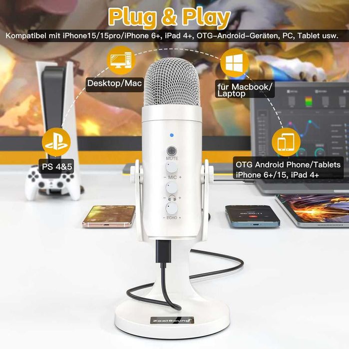 Microfon usb-c pentru gaming/podcast