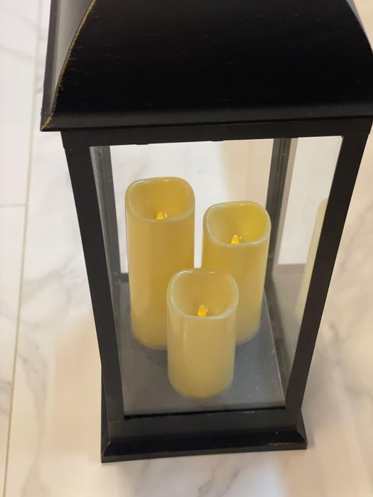 Felinar decorativ electric cu lumânări LED