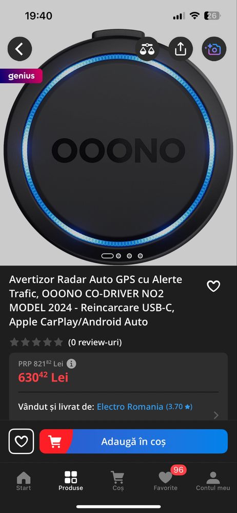 Avertizor radar auto GPS