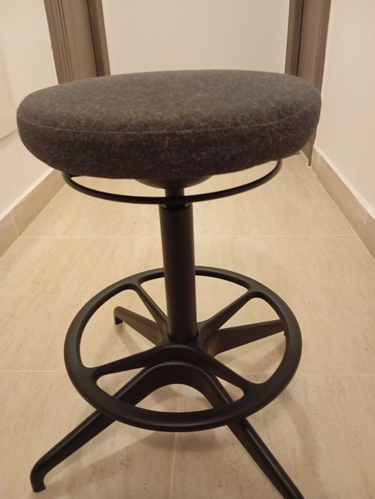 Taburet scaun Ikea Lidkullen - Gunnared gri (rotativ, birou, bar)