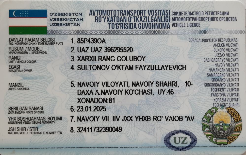 UAZ 2009 yil maxsus tibbiy yordam