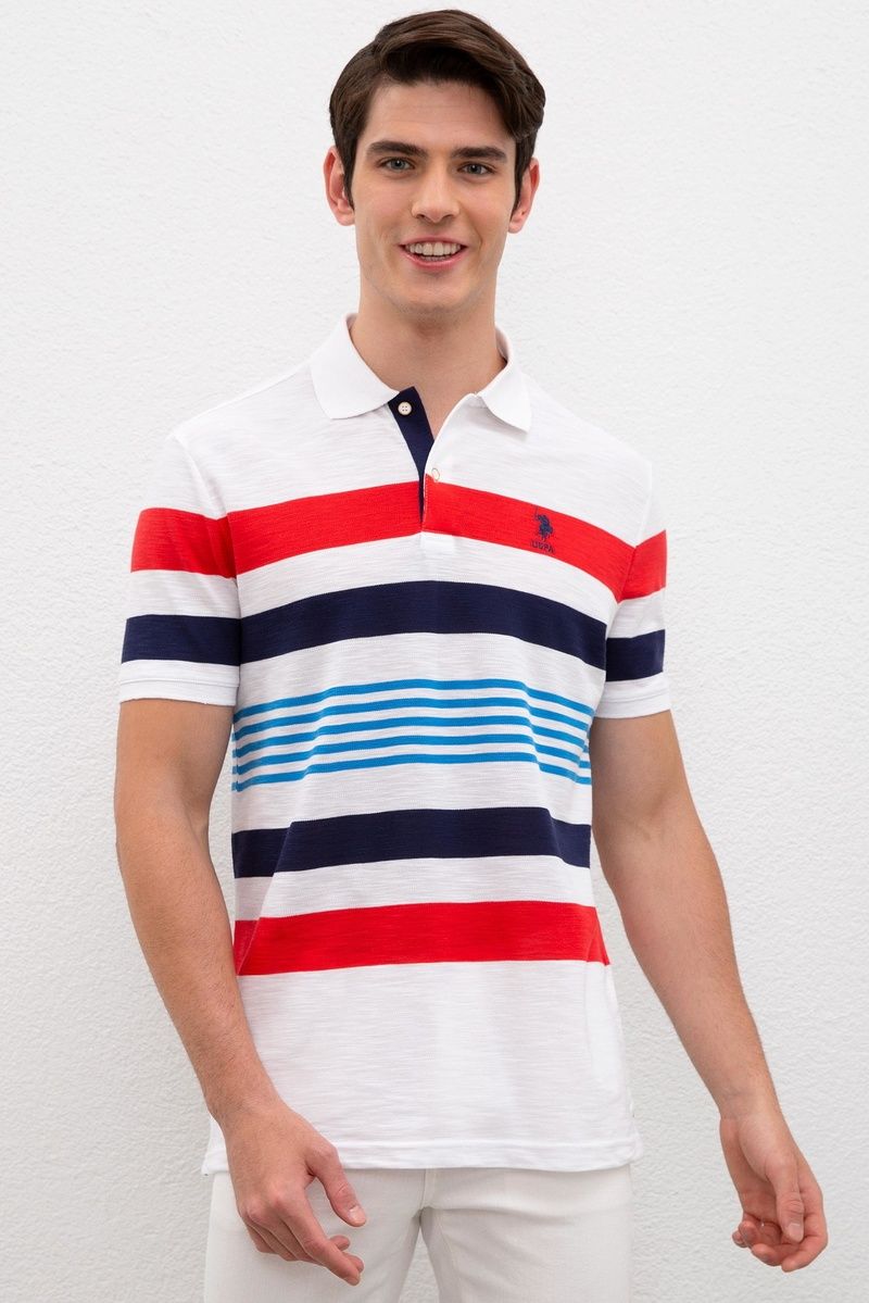 Tricou polo U.S. Polo ASSN. model Ringelli bumbac 100 %, mărimea L,Nou