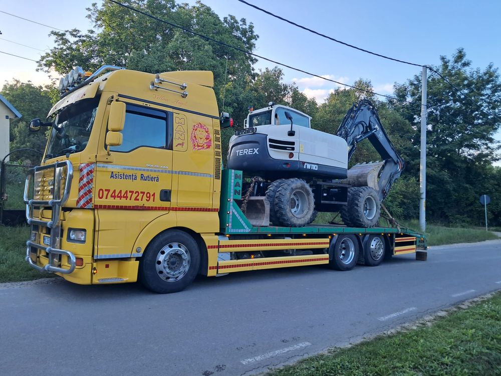 Tractari transport utilaje dube camioane tractoare buldoexcavatoare