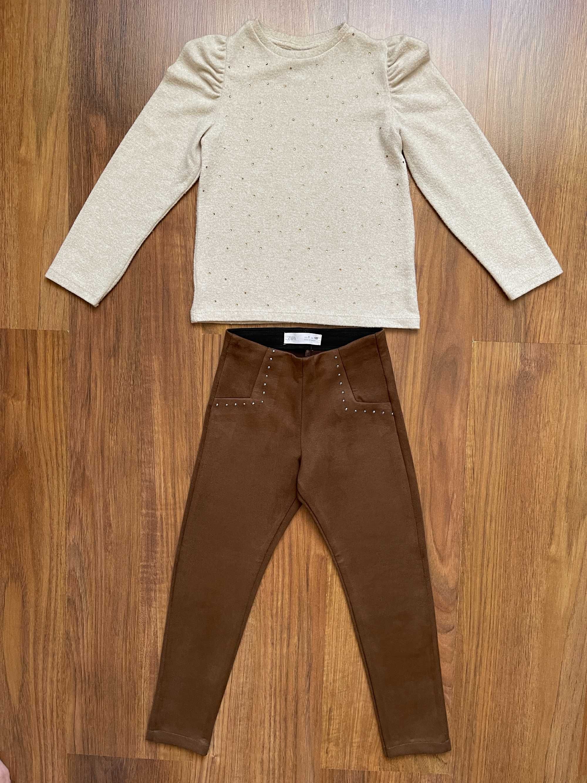Вещи ZARA на девочку 5-6 лет на рост 116 см, брюки, штаны, кофточка