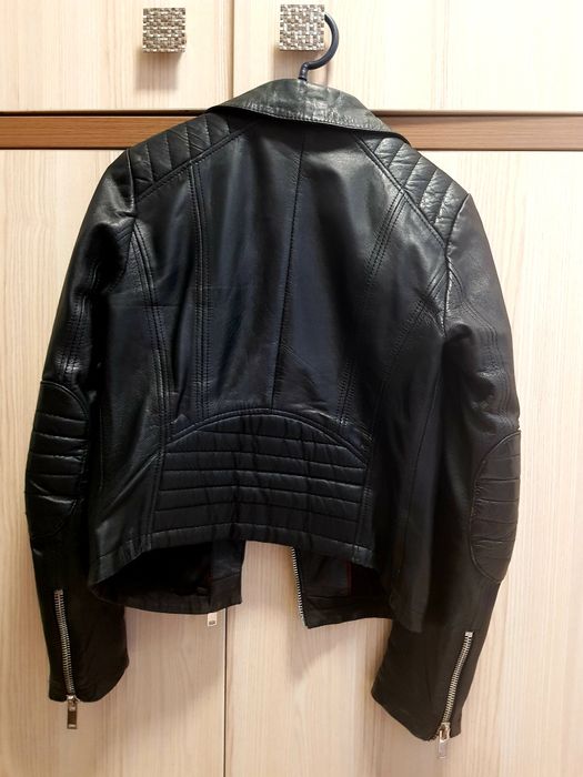 Geaca de piele naturală, Pull&Bear,  XS/S