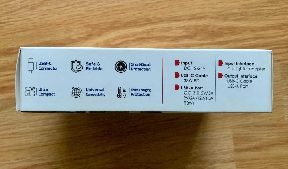 Incarcator auto + Cablu USB-C 33W NOU