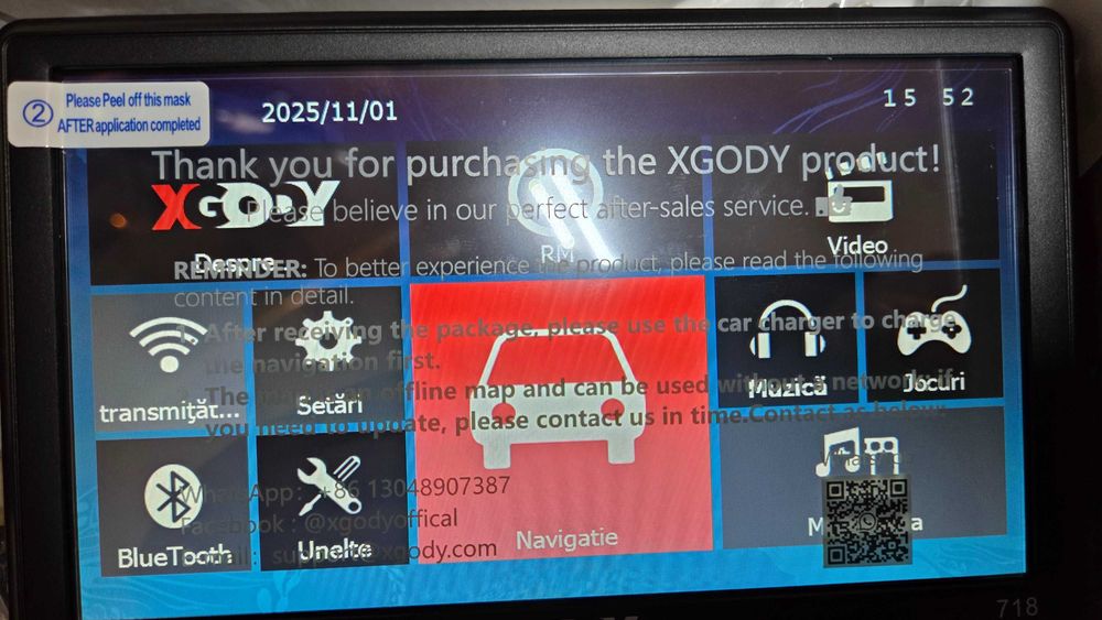 GPS XGODY 718 pentru autoturisme, camioane cu ghidare vocala NOU