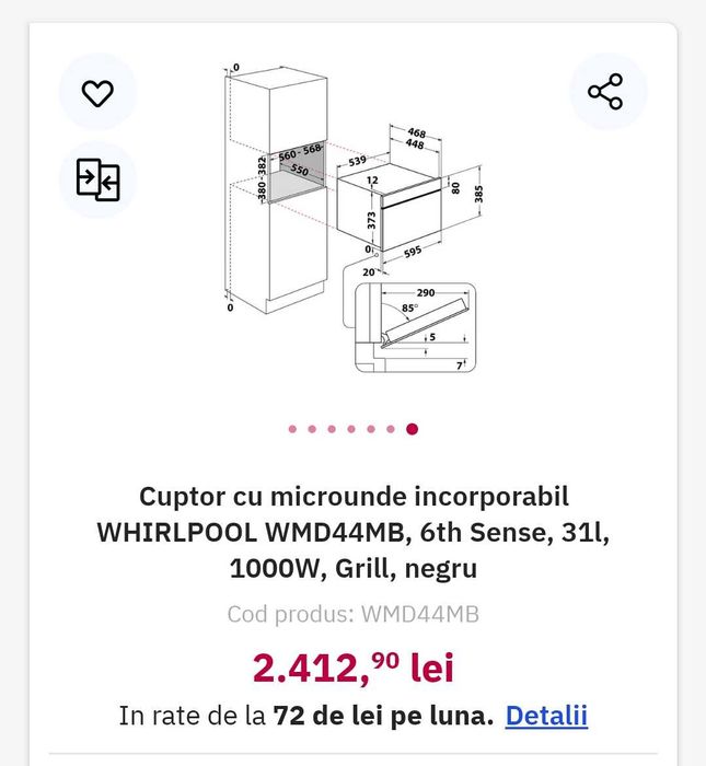 Microunde Incorporabil Whirlpool