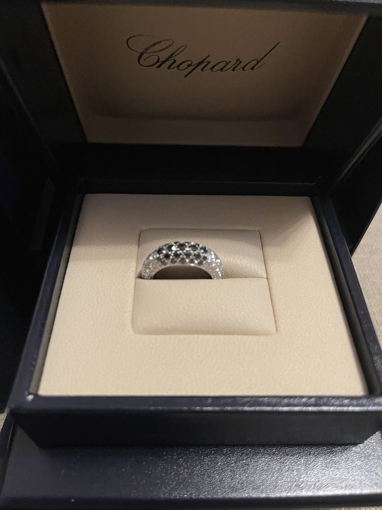 Inel Chopard 18k diamante albe si negre 2,74 marimea 50