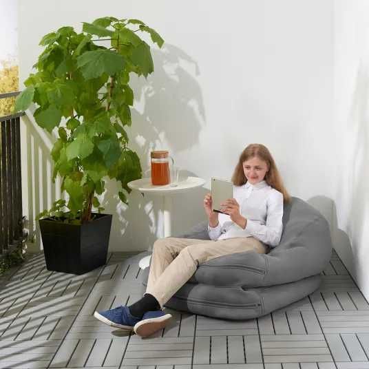 Fotoliu Puf - IKEA BUSSAN Pouf interior/exterior, gri