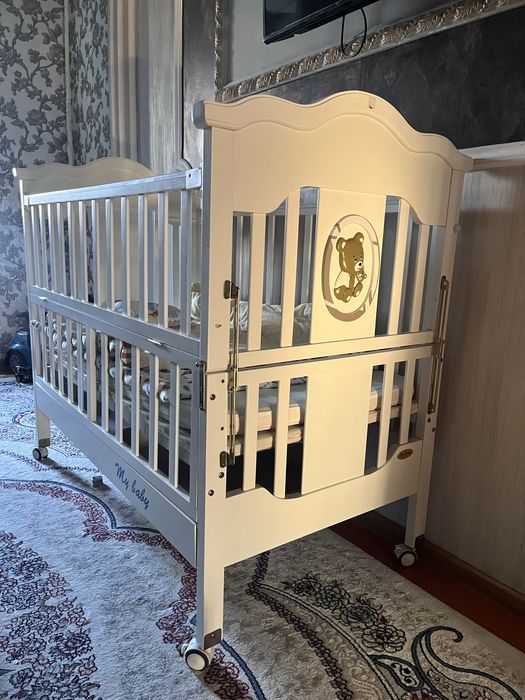 Детская кровать с люлькой болалар кровати тебрангичи билан