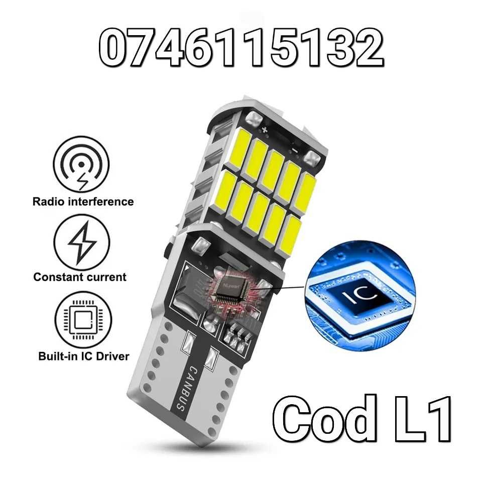 Bec LED Pozitie-Numar-T10 W5W-CANBUS-1000Lm-26 LED-6000K-Multimarca-L1