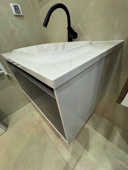 Mивка с долен шкаф Kolpasan Pandora 75 Black Stone