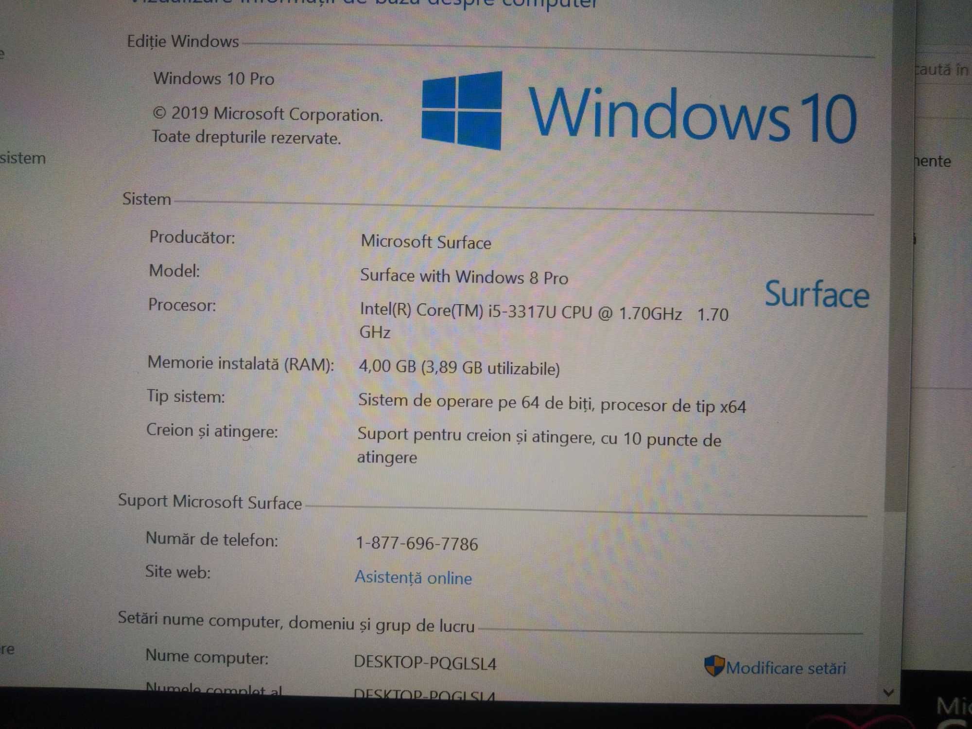 Tableta Microsoft Surface cu Windows 10 / 4 gb ram / 64 gb