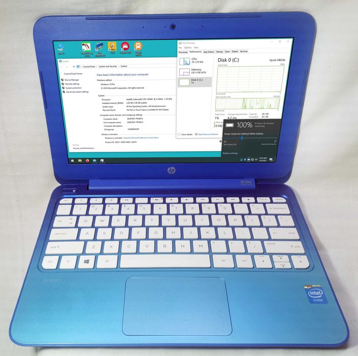Laptop hp albastru micut si portabil bateria tine aprox 8 ore 26