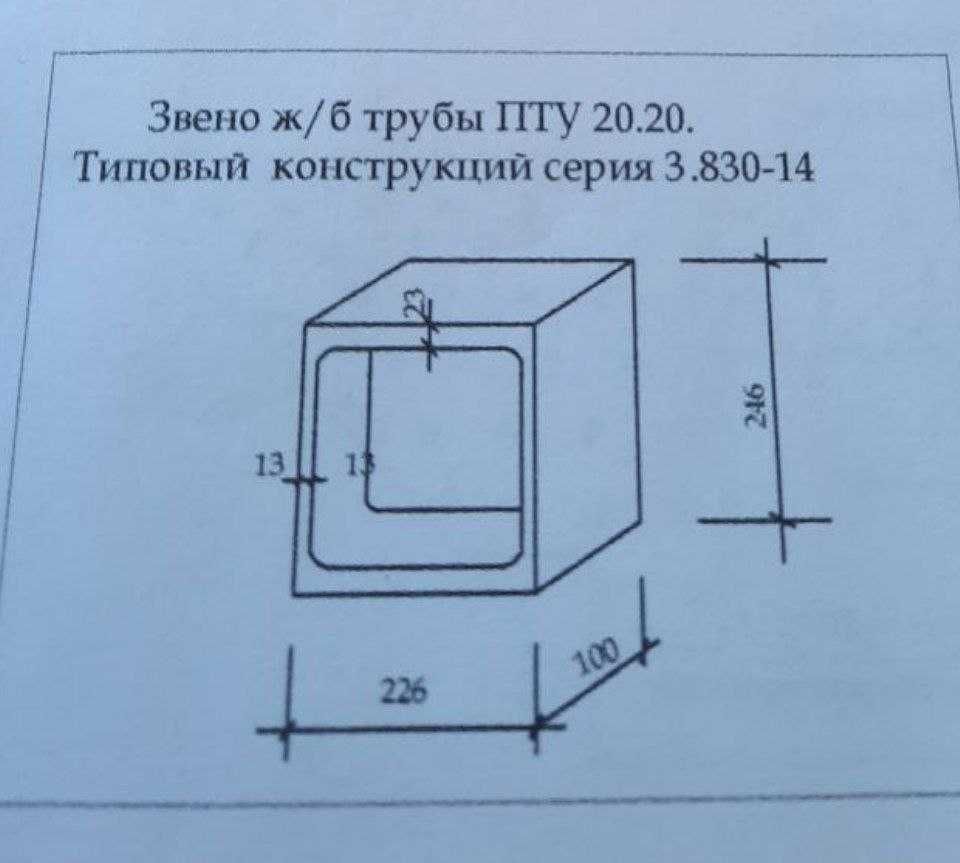 ЖБ изделия ПТУ 20.20  (труба галирейка)