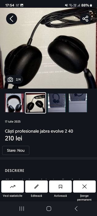 Căști profesionale jabra evolve 2 40 noi
