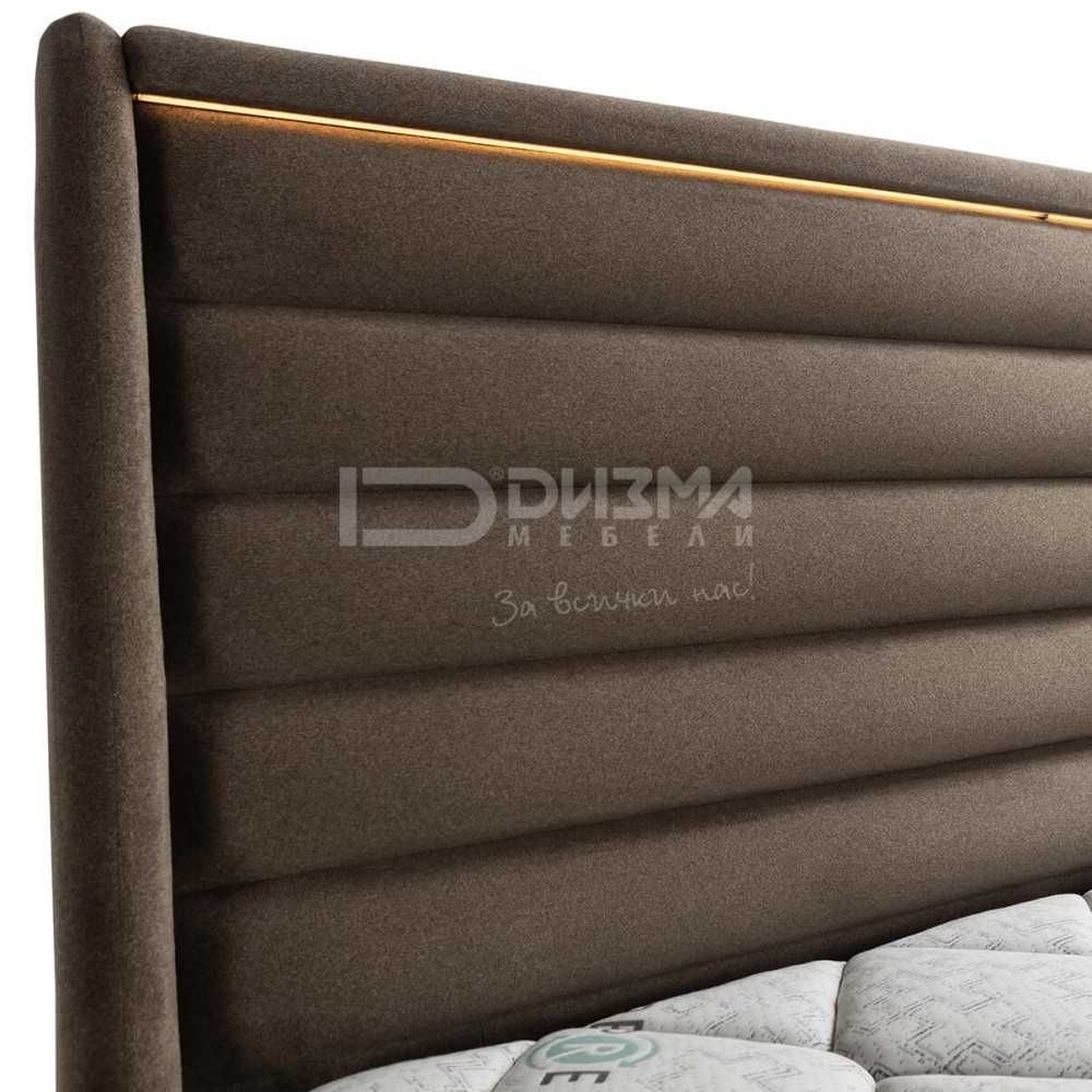Тапицирано легло Генова бежово с матрак 160x200