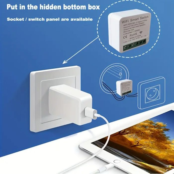 1. Smart Switch Wi-Fi, Releu 16A, WiFi, TUYA/EWELINK