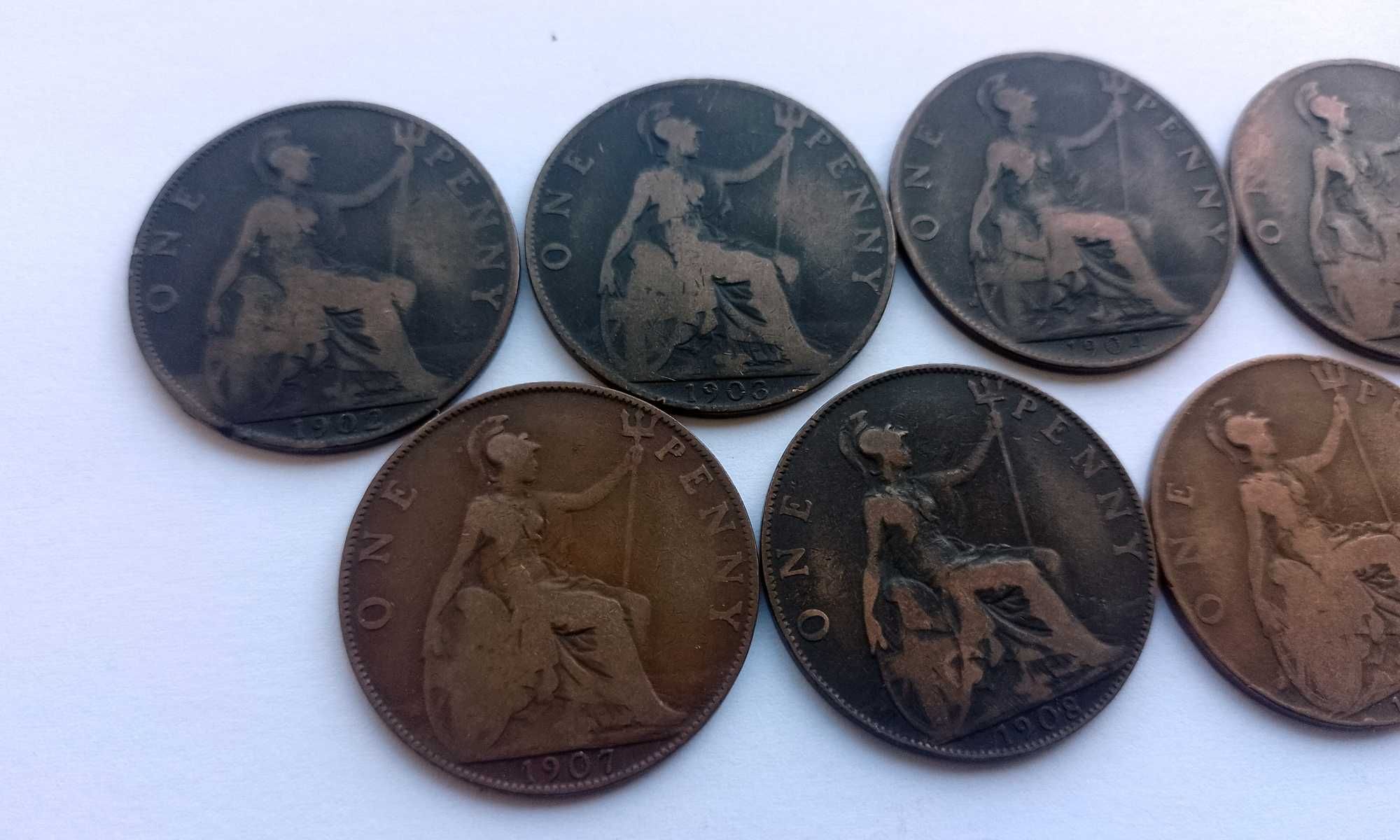Lot 9 Monede 1 penny Anglia- consecutive 1902-1910
