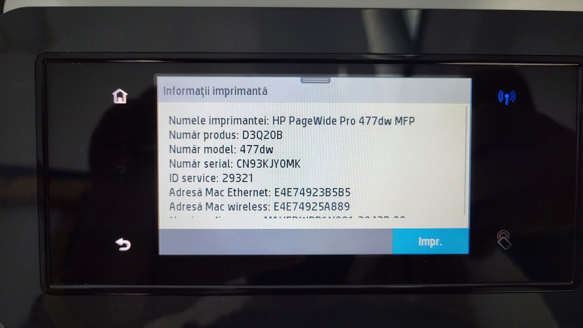 Vand Multifunctional Inkjet HP Pagewide Pro 477dw, Wireless, A4