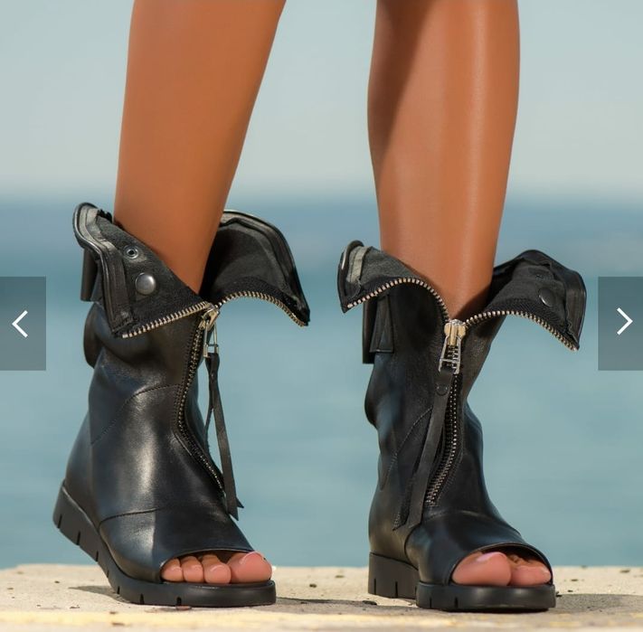 Ghete decupate de vară din piele naturală, mărimea 37