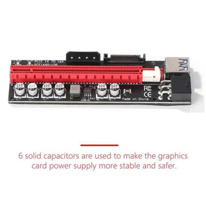 Kit grafic riser card placa video cu cablaj PCI-E Express 1X-16X