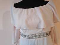 80% DISCOUNT Rochie gala 80%, margele brodate si maneci largi