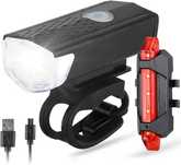 LED Комплект за велосипед, Фар и Стоп Светлина - 800mAh/USB порт.