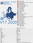 Nou RNS 510,810 VW, Skoda, Seat harţi Europa de Est 2020 V17