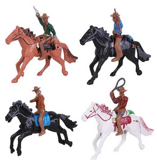 Пластмасови цветни индианци и каубои на коне-16 броя общо,неизползвани