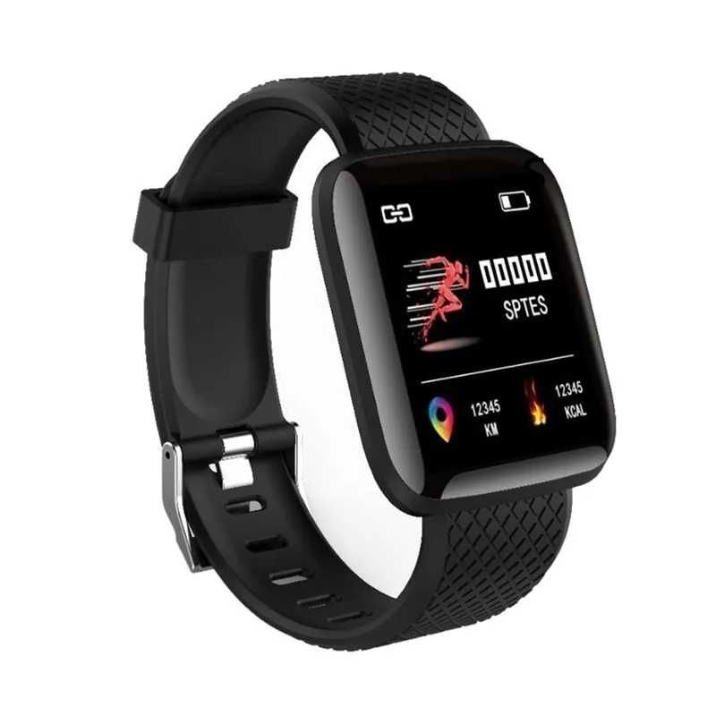 Smart watch bluetooth. Zeci de funcții fitness&sănătate. Negru.Pătrat.