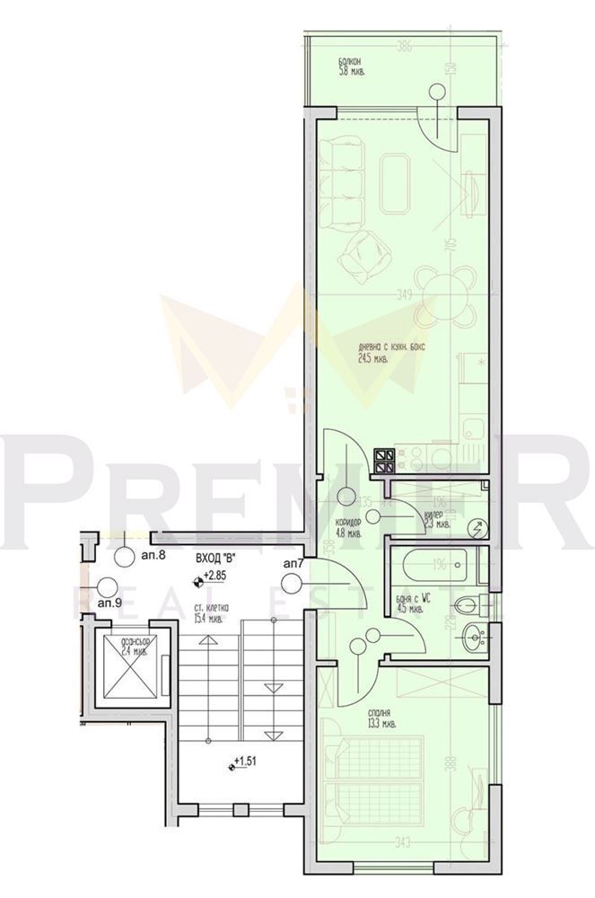 Продава се Двустаен апартамент в Варна, Виница - 73 кв.м за 1101 €/кв.м - Снимка #1