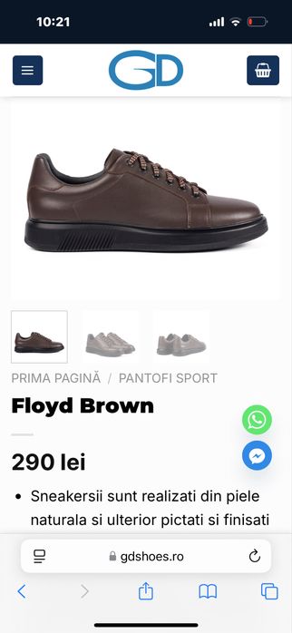 Pantofi casual piele maro