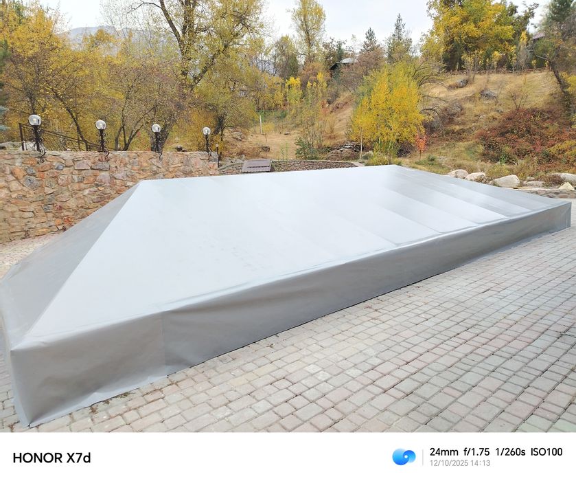 Баннер банер бассейн салафан соя сетка тент капсула установка