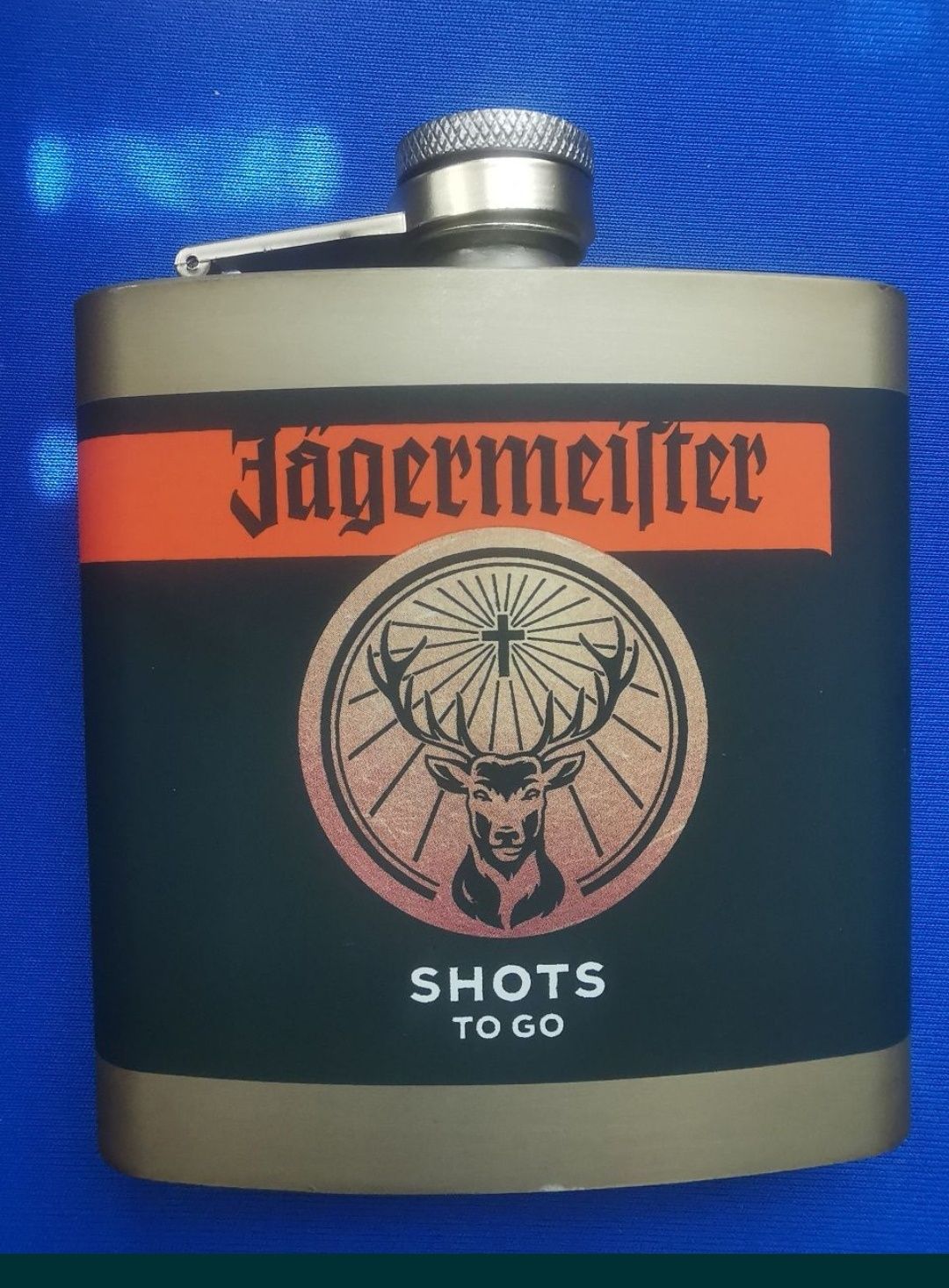 Recipient metalic bauturi Jagermeister Whiskey / Botelcuta inox