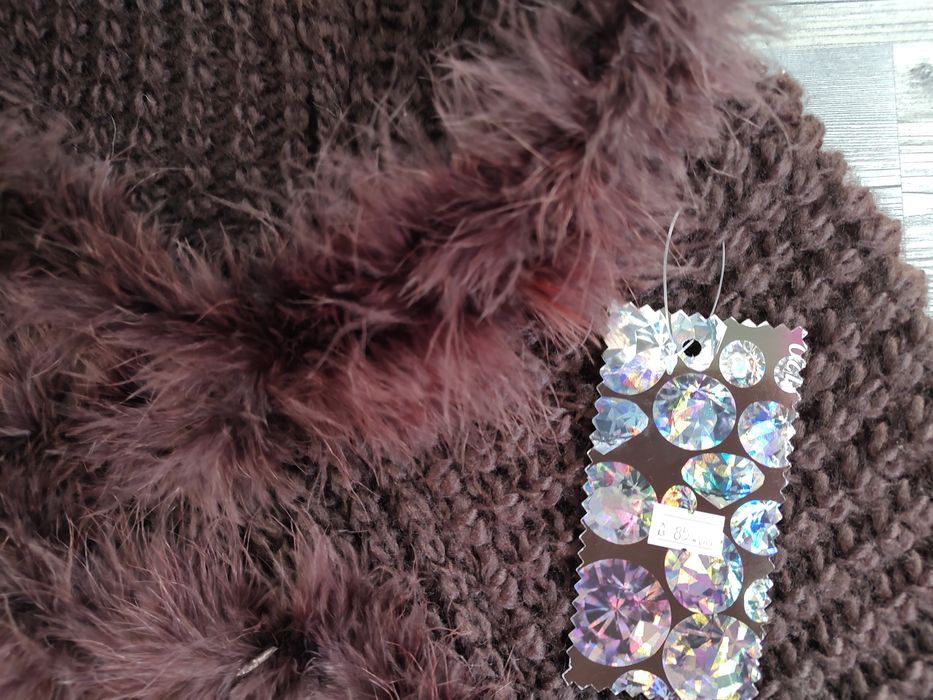 Намалено от 85лв- Пончо с естествен косъм от зайче, пелерина с качулка