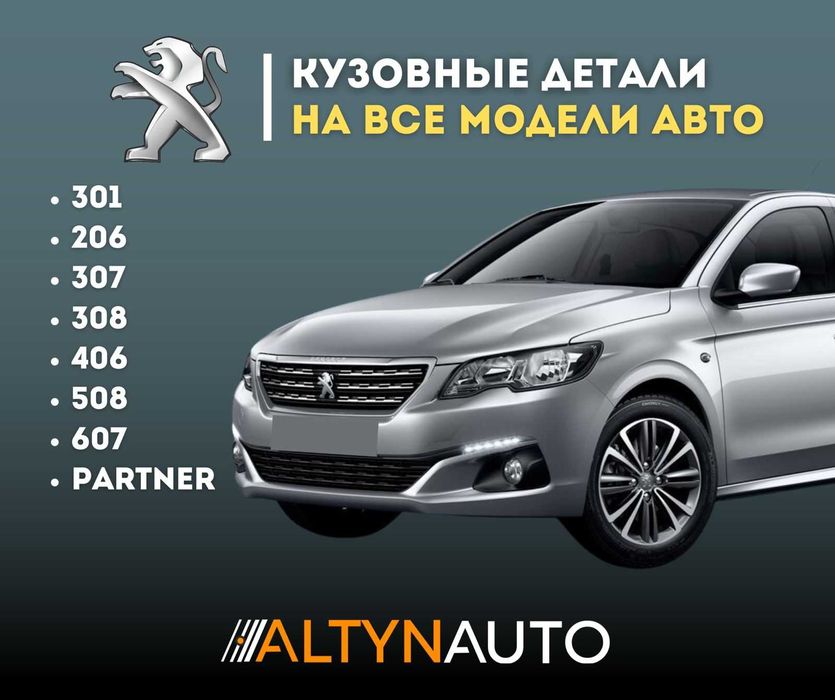 Бампера, капоты, крылья, фары для Peugeot!!!