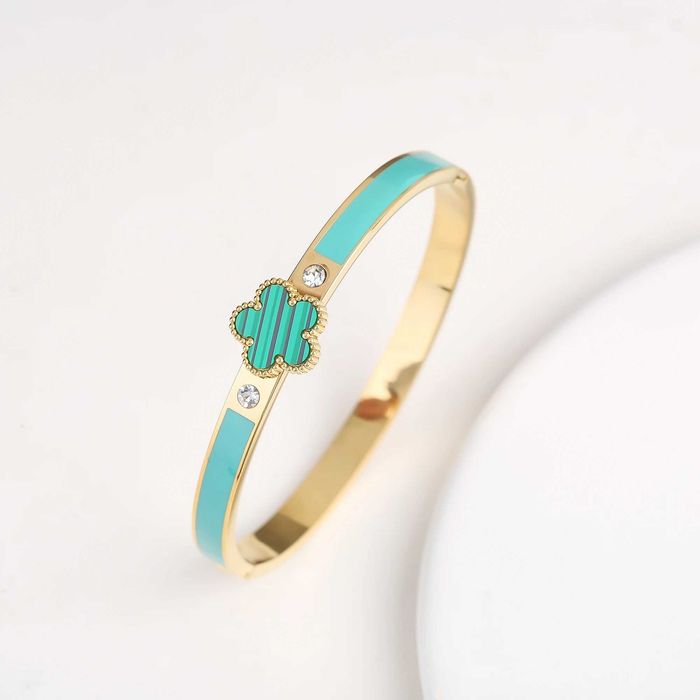 Луксозна дамска гривна с детелина и кристали Van Cleef, различни цвето