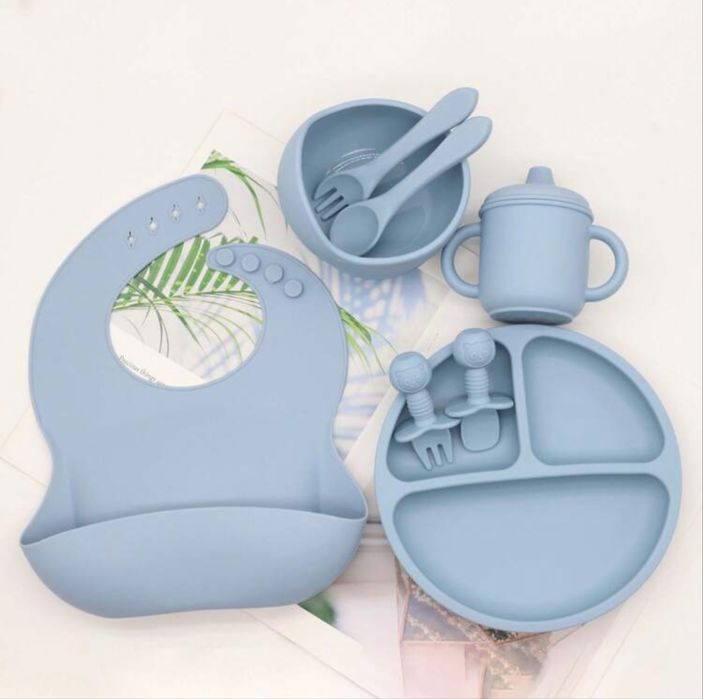 Силиконов комплект за хранене за бебе